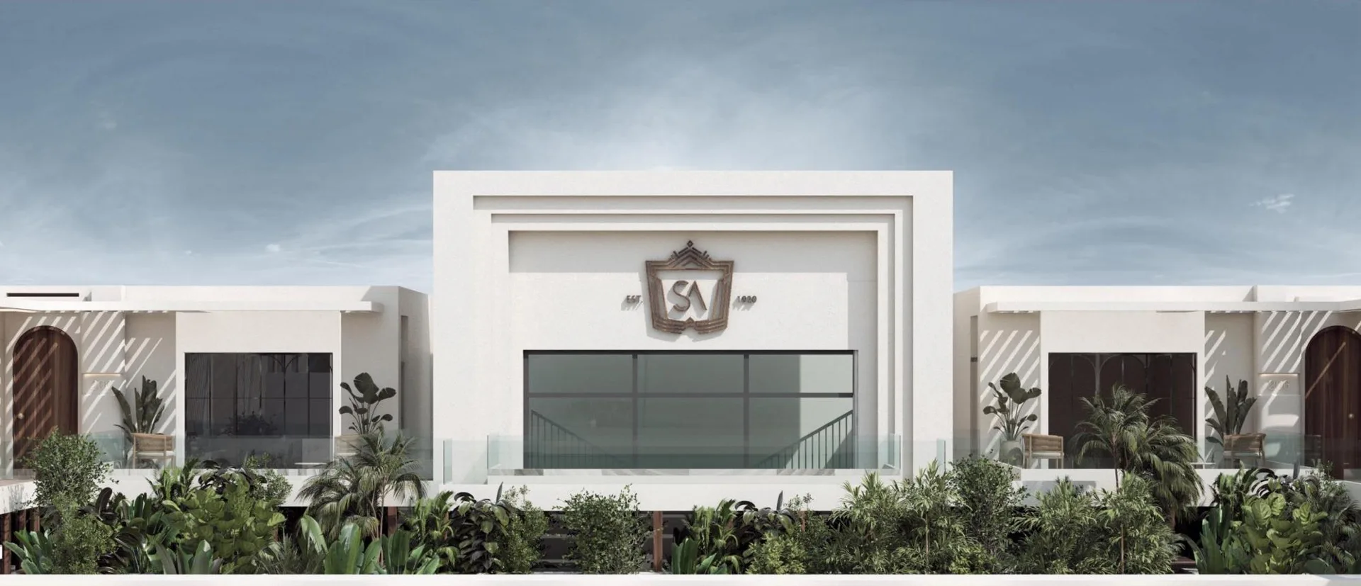 The inner facade of the hotel units